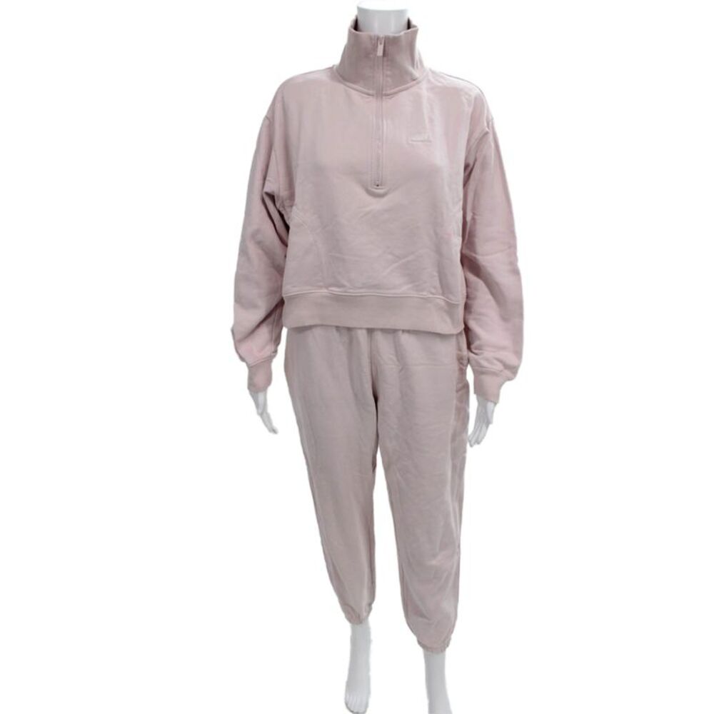 New Balance Women Pink Jogger Pants Cotton Zip Size S